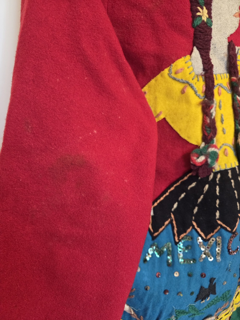 Vintage Red Embroidered Folk-Style Jean Jacket - Picture 6 of 12